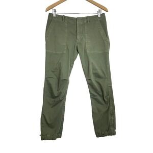 Nili Lotan Size 4 Cropped Military Pant Olive Green Stretch Cotton 99W12